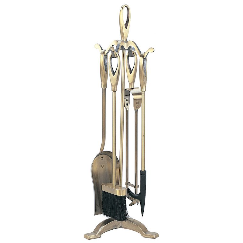Manor Orion Loop Fire Tool Companion Set - Antique Brass