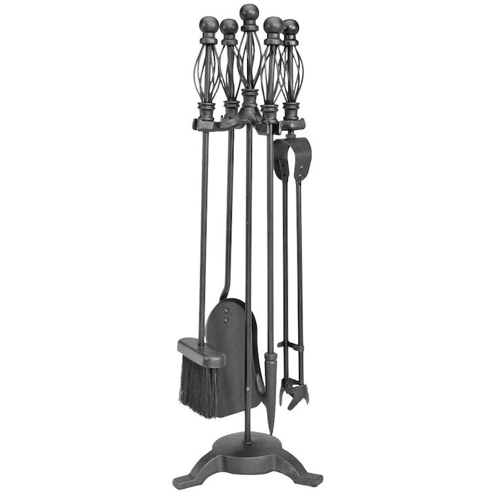 Manor Ball Cage Fire Tool Companion Set - Black