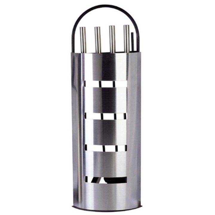 Manor Modern Fire Tool Companion Set - Stainless Steel