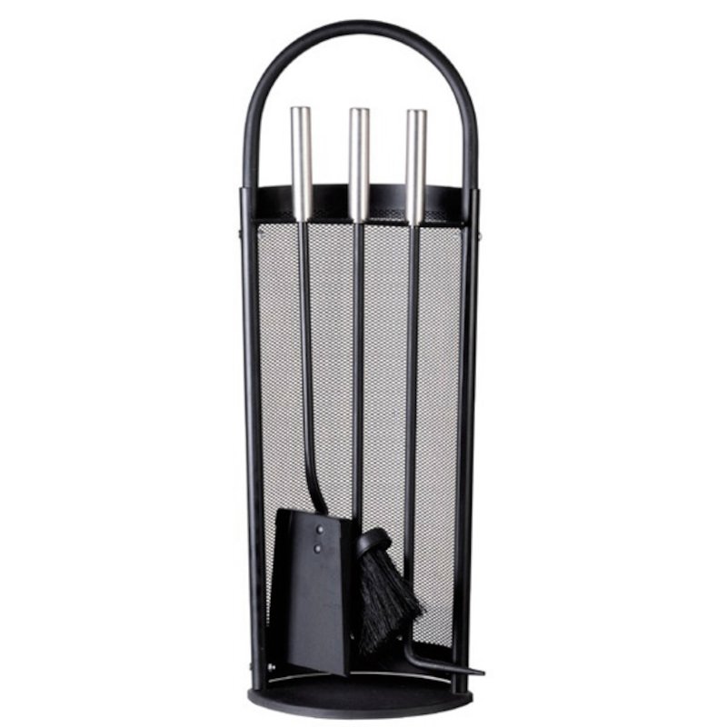 Manor Stylish Fire Tool Companion Set - Black / Pewter