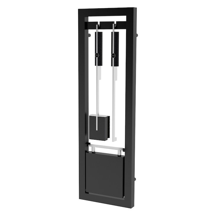 Rais Sculptural Wall Fire Tool Companion Set - Black