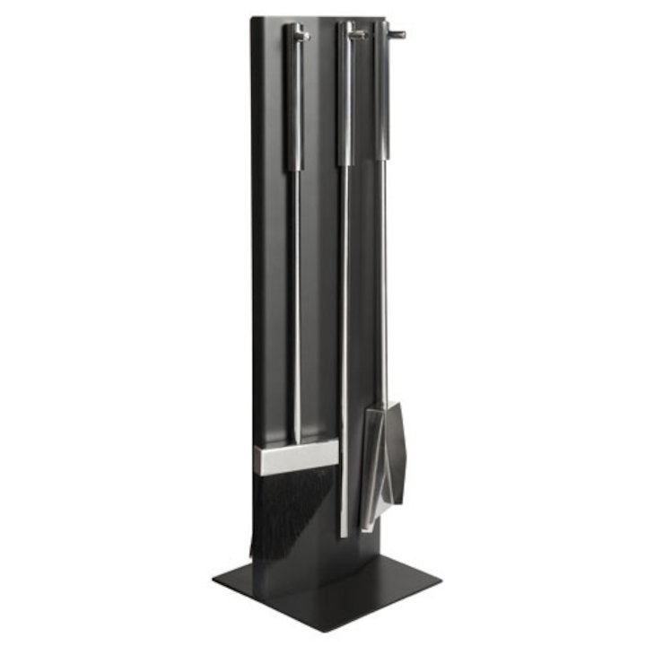 Stovax Contemporary Bevelled Fire Tool Companion Set - Black