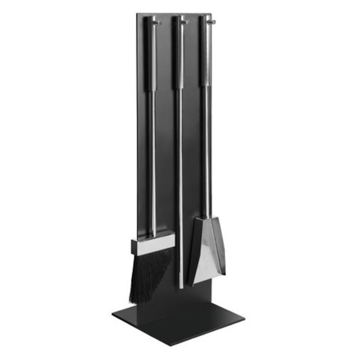 Stovax Contemporary Straight Fire Tool Companion Set - Black