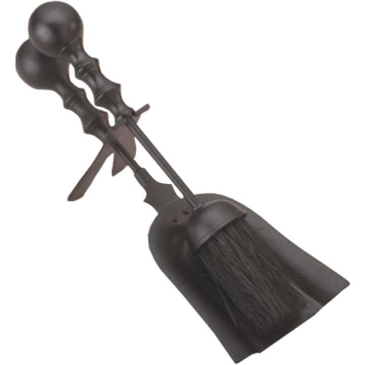 Calfire Ball Top Fire Tool Hearth Set - Black