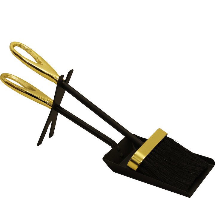 Calfire Loop Fire Tool Hearth Set - Black / Brass