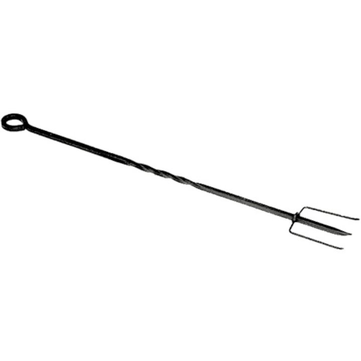 Calfire A7 Ring Handle Toasting Fork Fire Tool - Black
