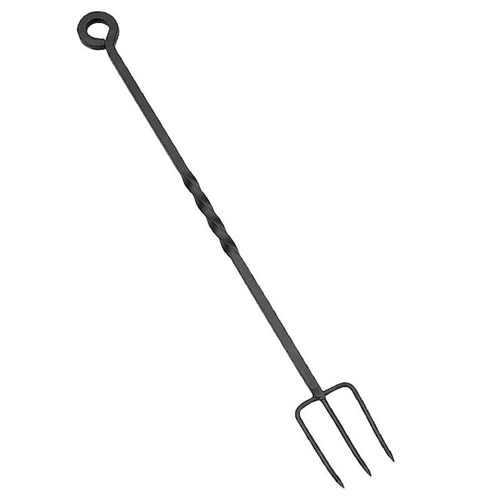 Manor Eye Handle Toasting Fork Fire Tool - Black