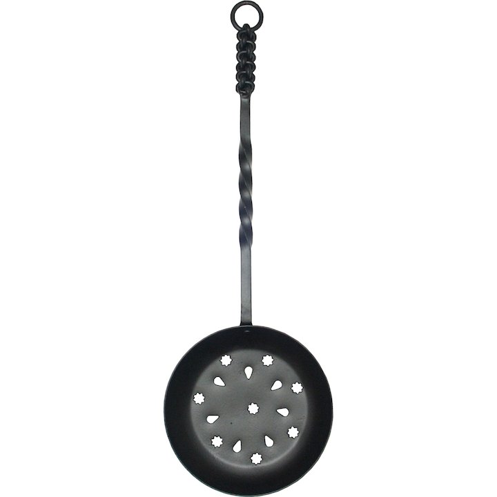 Calfire Rope Twist Handle Chestnut Roaster Fire Tool - Black