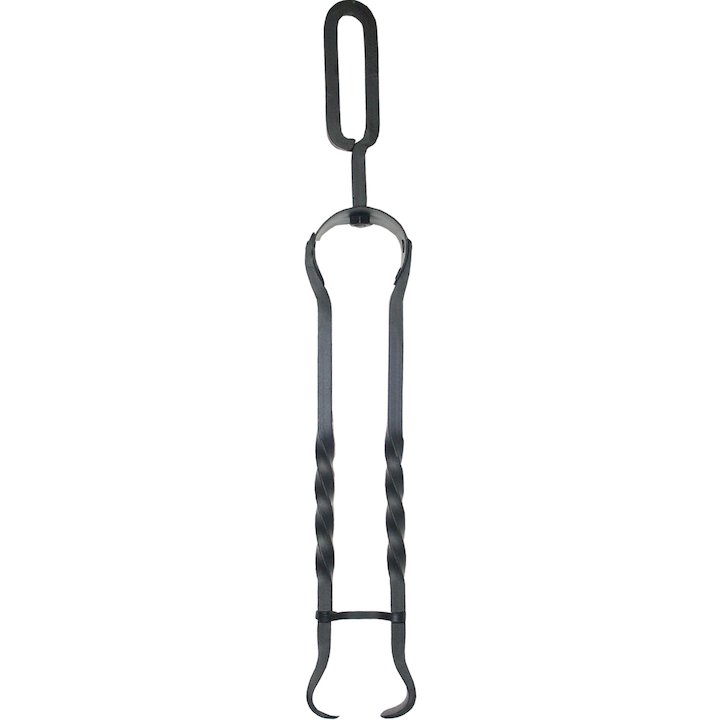 Calfire Loop Handle Coal Tongs Fire Tool - Black