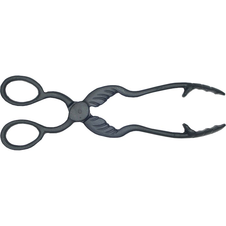 Calfire Ornate Scissor Coal Tongs Fire Tool - Black