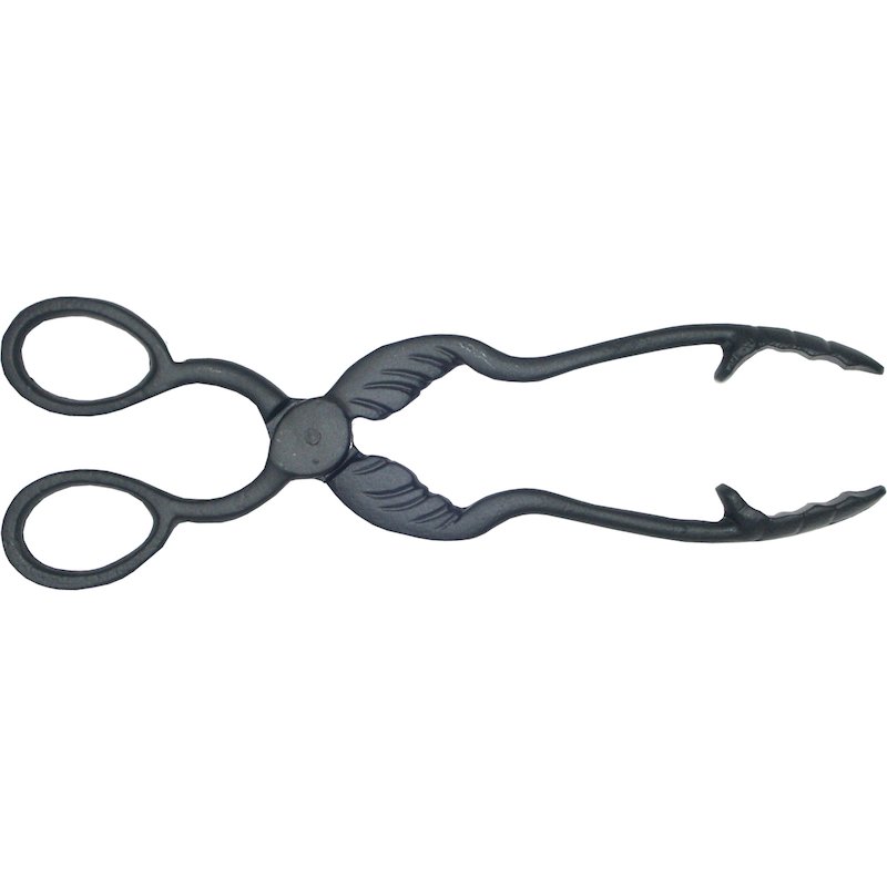 Calfire Ornate Scissor Coal Tongs Fire Tool - Black