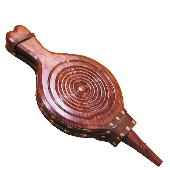 Calfire Carved Functional Fireplace Bellows - 470mm - Dark Brown