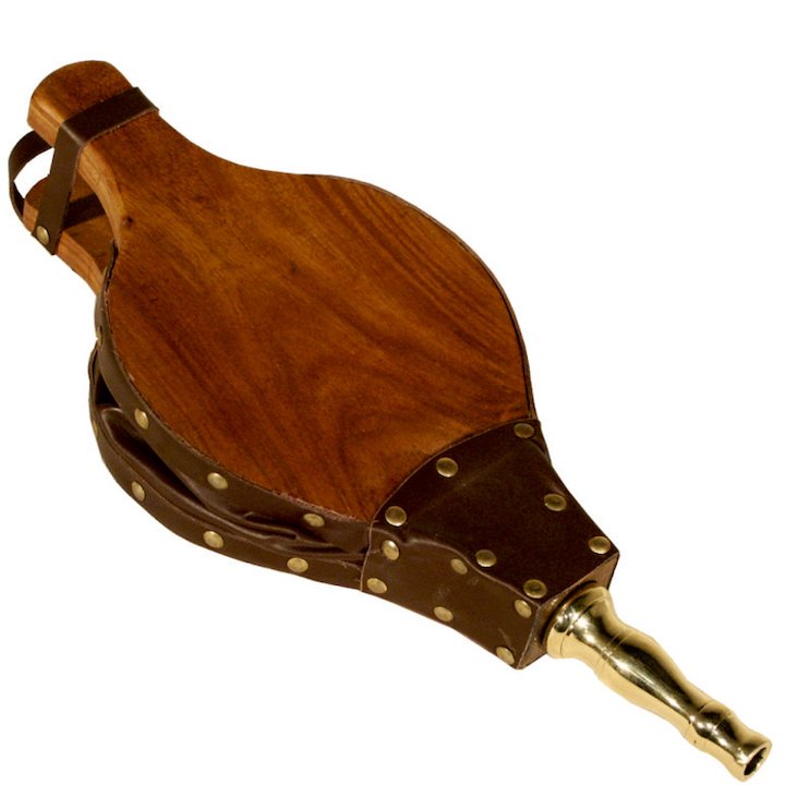 Calfire Plain Functional Fireplace Bellows - 355mm - Dark Brown