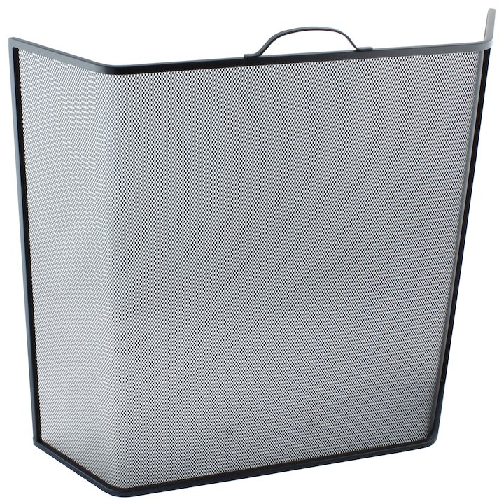Calfire Noble Bent Medium Fire Screen - Black
