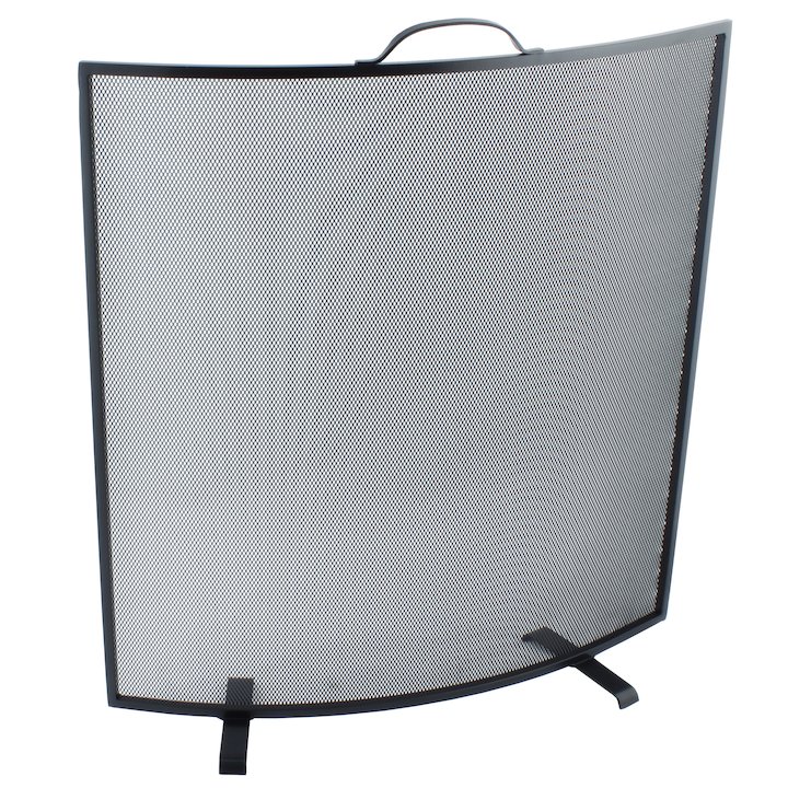 Calfire Noble Curved Fire Screen - Black