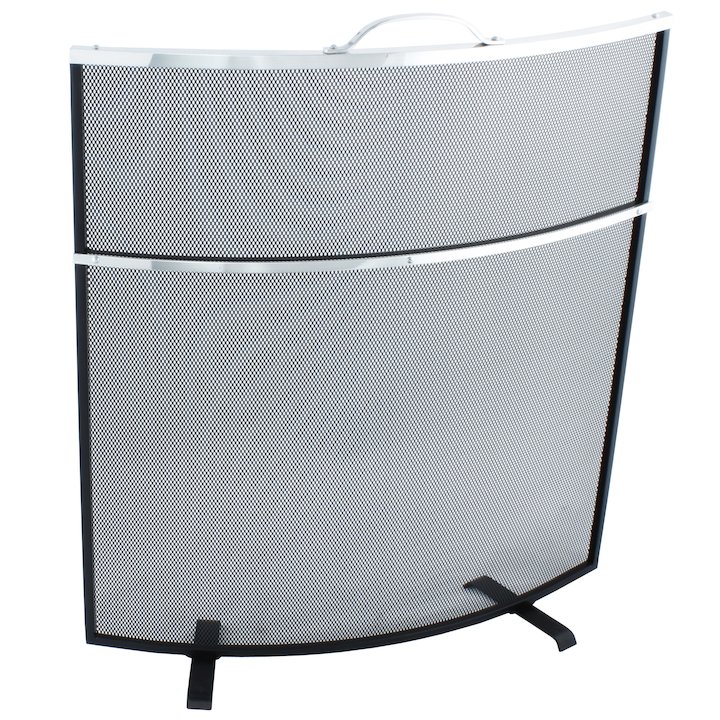 Calfire Noble Curved Deluxe Fire Screen - Black / Aluminium