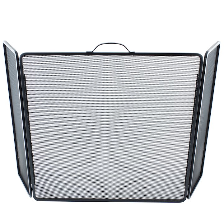 Calfire Noble Winged Midi Fire Screen - Black