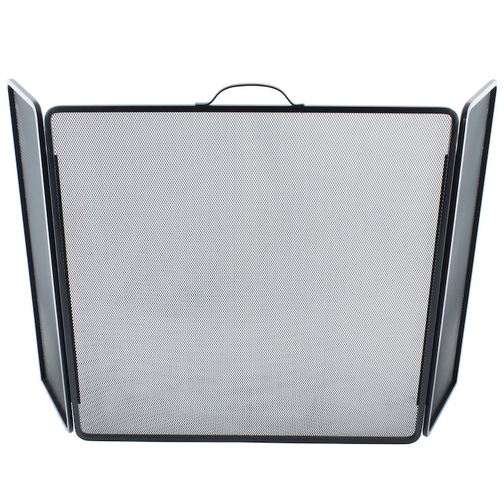 Calfire Noble Winged Large Fire Screen - Black