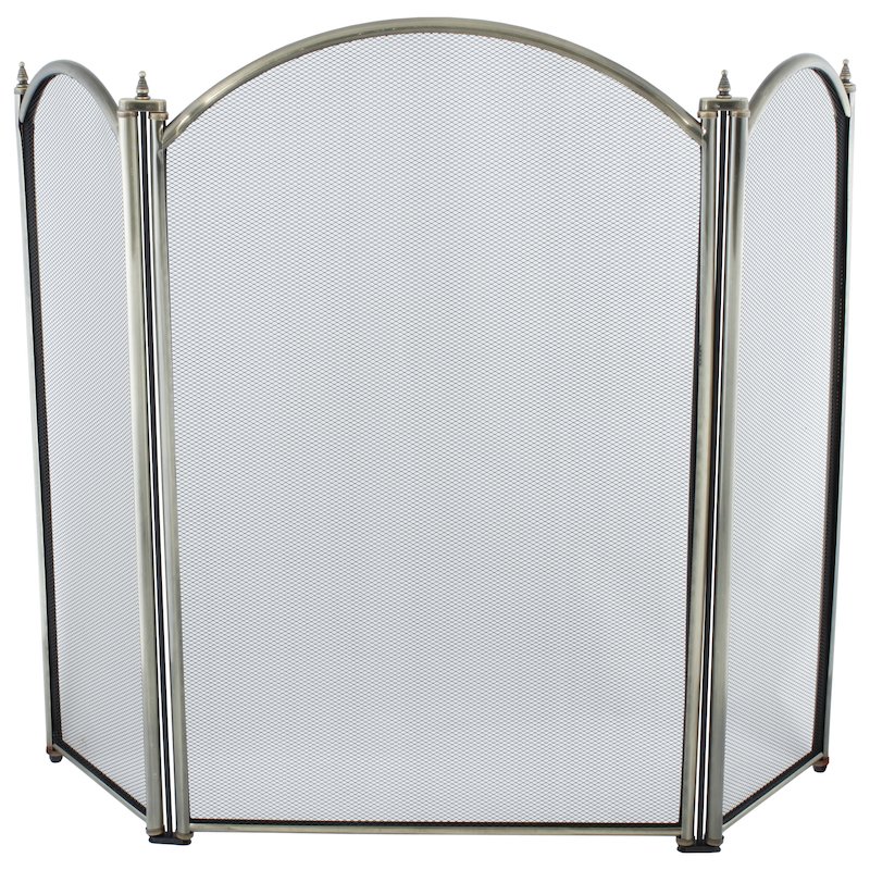 Calfire Regal 3 Fold Small Fire Screen - Antique Brass