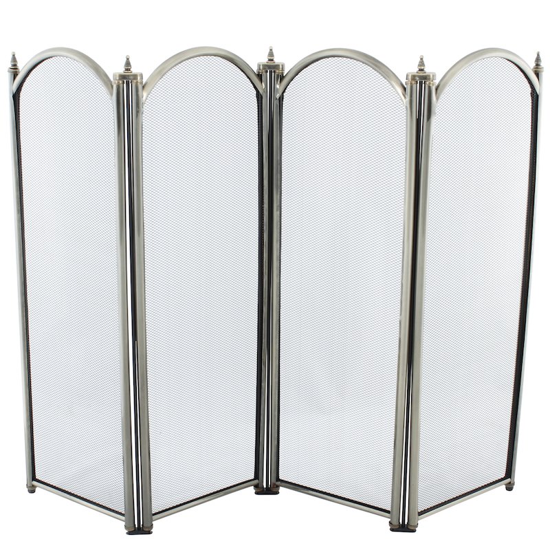 Calfire Regal 4 Fold Midi Fire Screen - Antique Brass