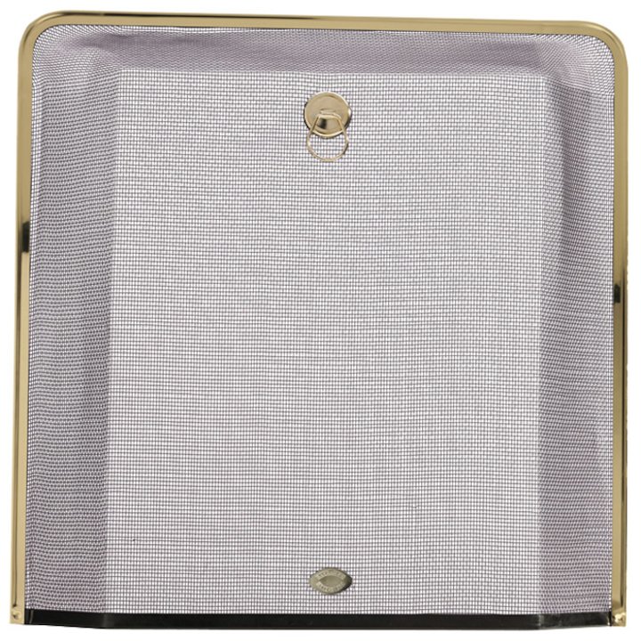 Calfire Square Small Sparkguard Fire Screen - Black / Brass