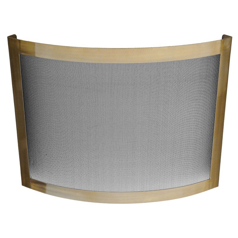 Manor Classic Crescent Fire Screen - Antique Brass