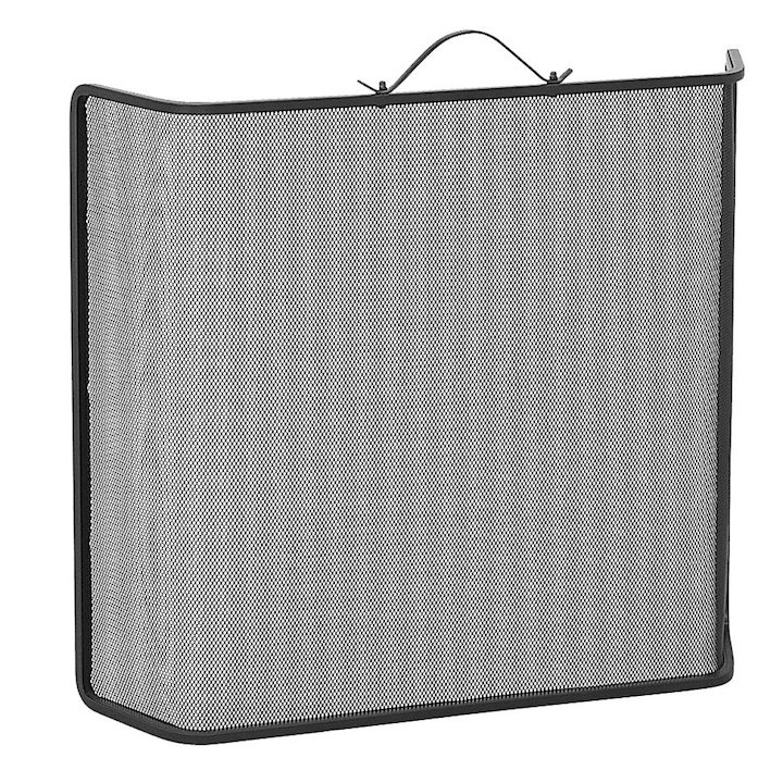 Manor Classic Shaped Medium Fire Screen - Black