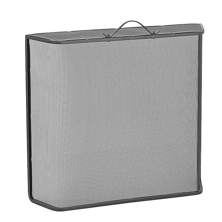Manor Classic Shaped Top Small Fire Screen - Black