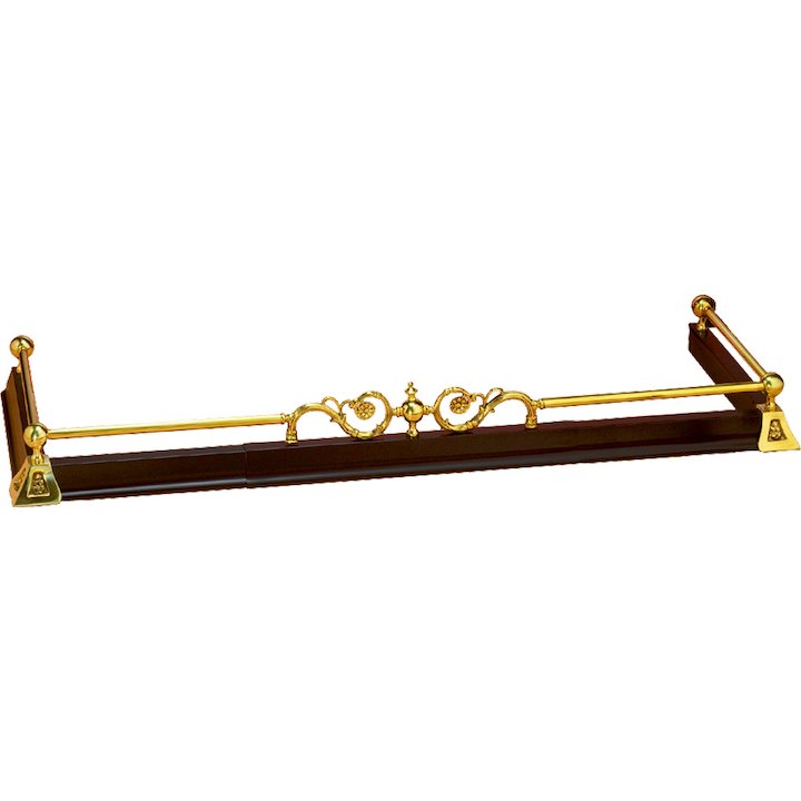 Calfire Sandringham Fireplace Hearth Fender - Black / Brass