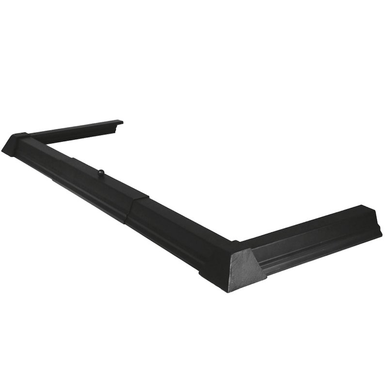 Calfire Plain Base Fireplace Hearth Fender - Black