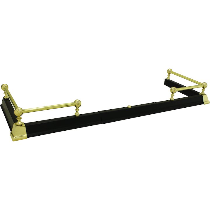 Calfire Classic 6 Fireplace Hearth Fender - Black / Brass