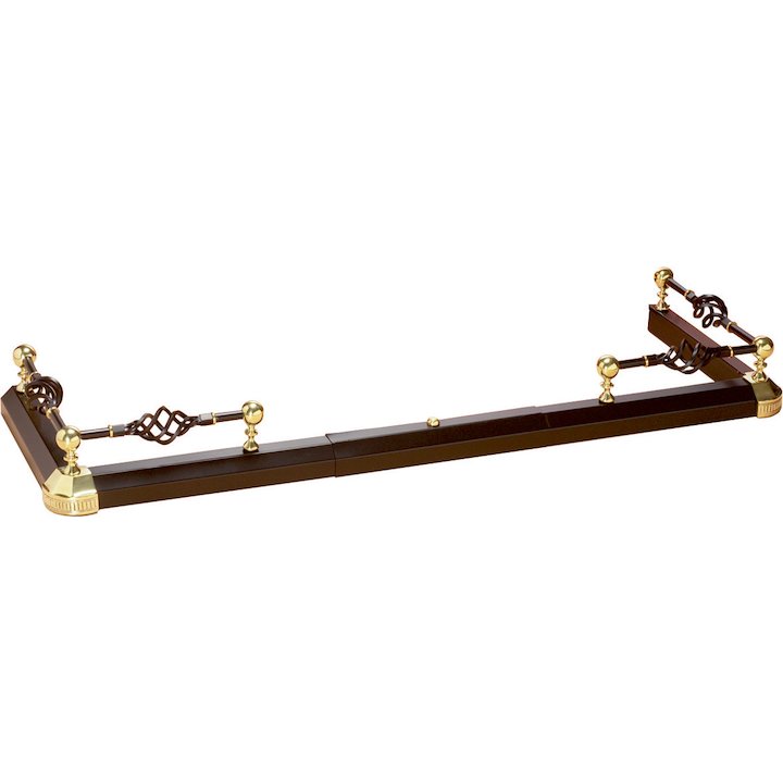Calfire Spiral 6 Fireplace Hearth Fender - Black / Brass