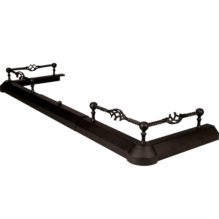 Calfire Spiral Fireplace Hearth Fender - Black