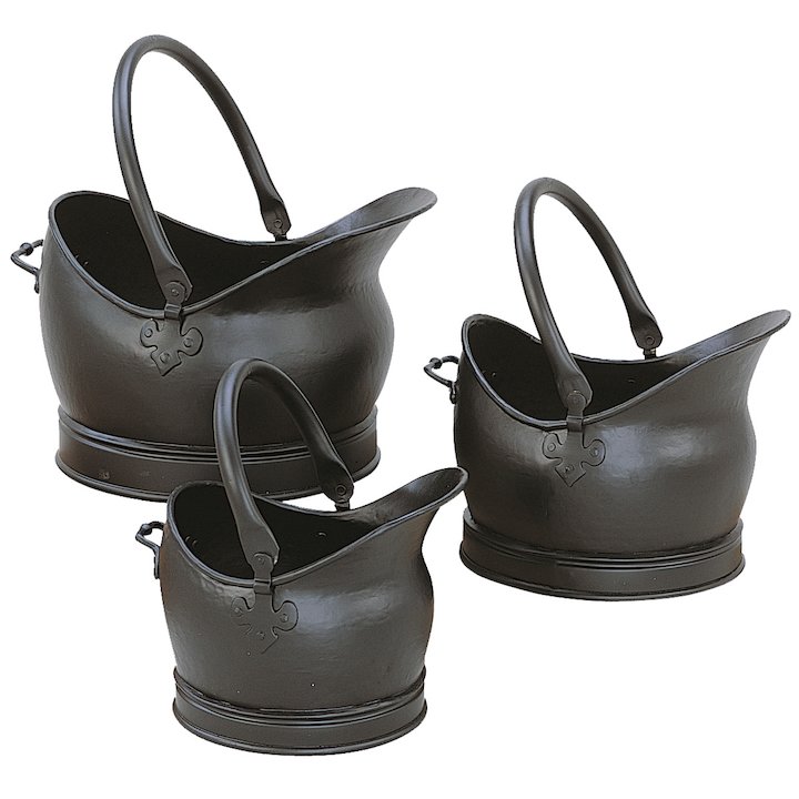 Manor Cathedral Coal Buckets - Set of 3 - Black