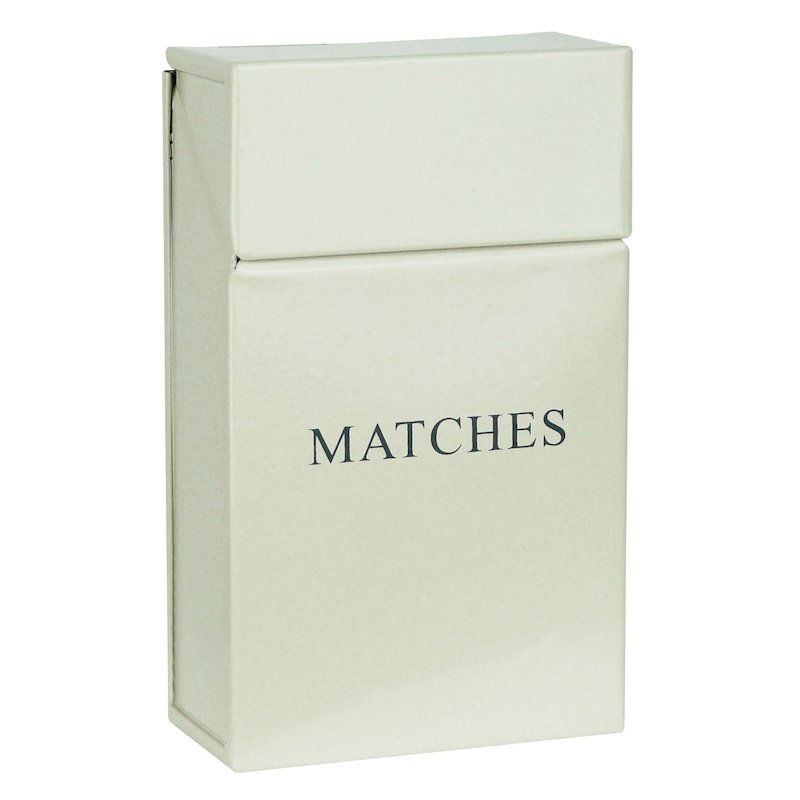Manor Box Match Holder - With Lid - Cream