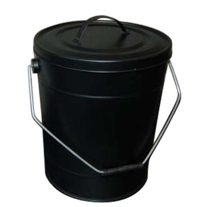 Aduro Fireline Ash Bucket With Lid - Black