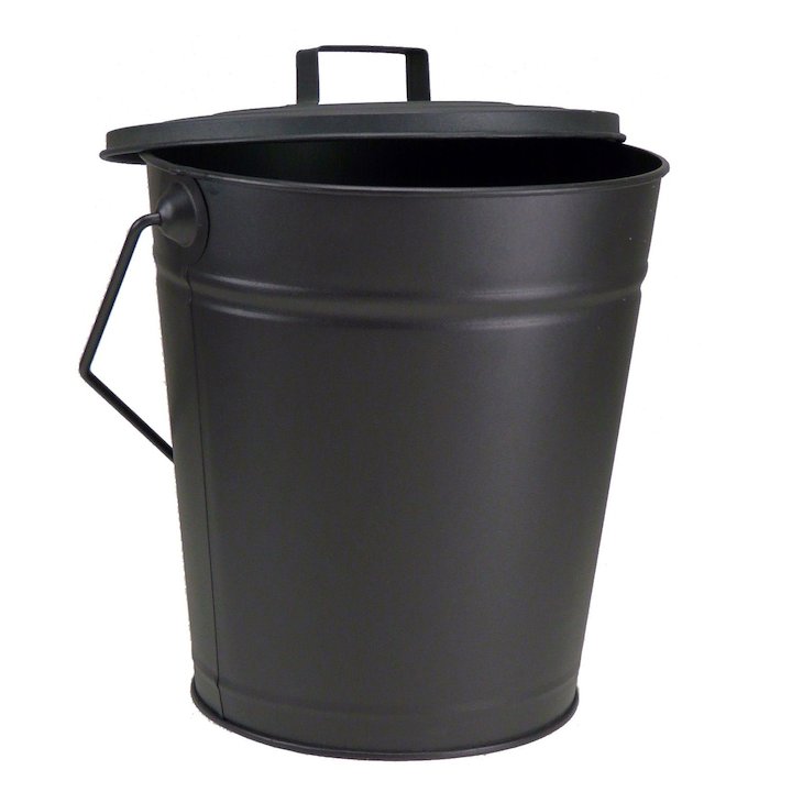 Manor Dudley Ash Bucket With Lid - Black