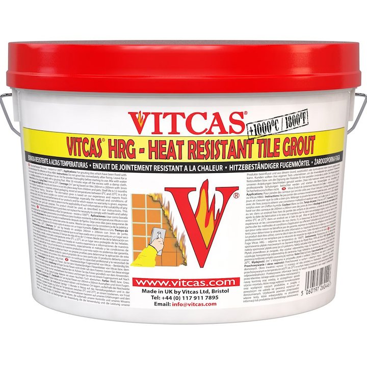 Vitcas Heat Resistant Grout 2.5KG Tub - Grey