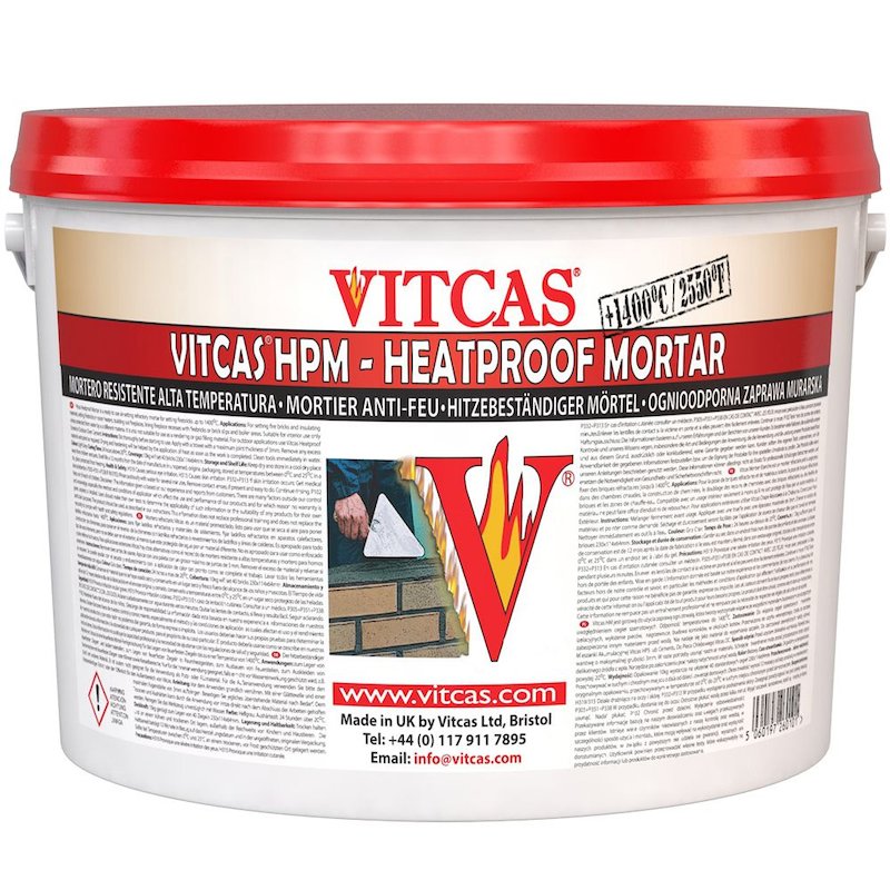 Vitcas Heat Resistant Mortar 10KG Tub - Grey