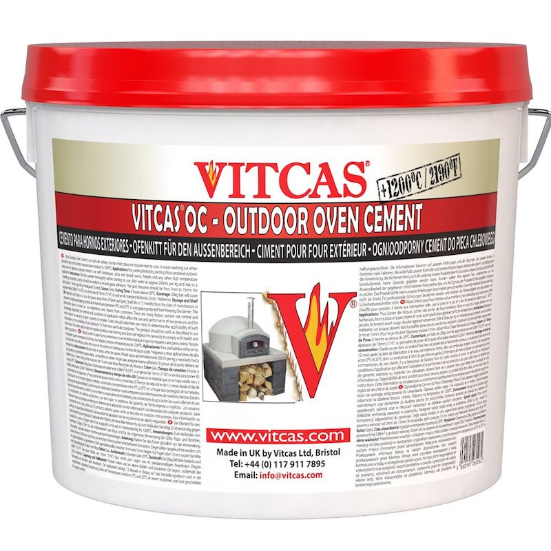 Vitcas Outdoor Pizza Oven Cement 10KG Bucket - Grey