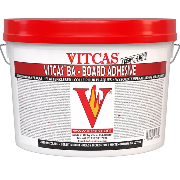 Vitcas Heat Resistant Board Adhesive 5KG Tub - Grey