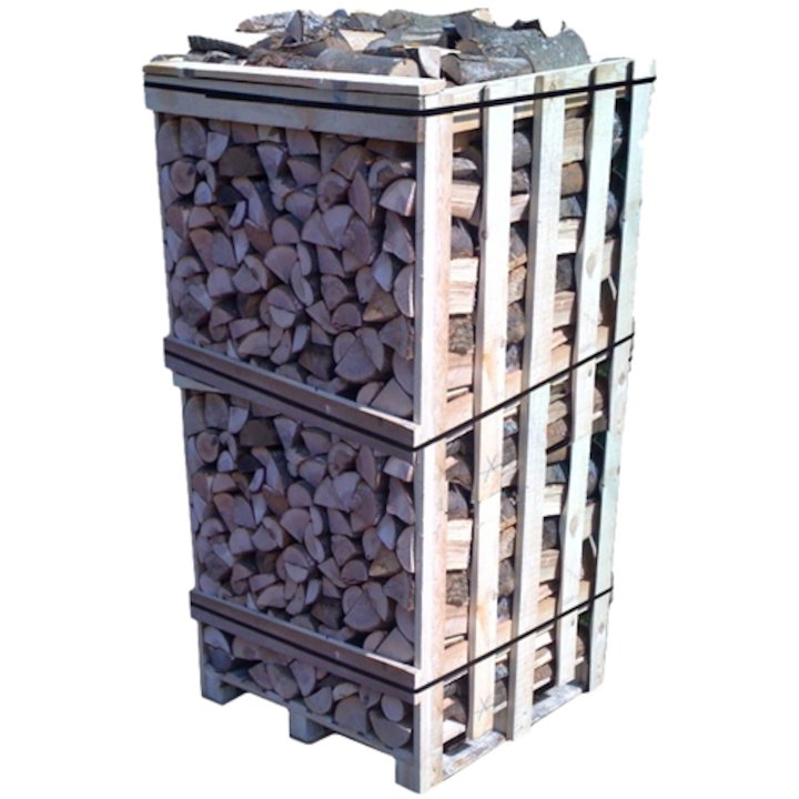EVA Kiln Dried Hardwood Logs - 2m Cubic Crate - Brown