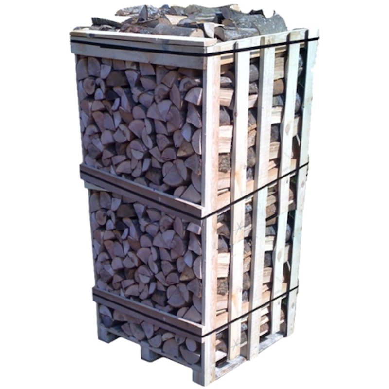 EVA Kiln Dried Hardwood Logs - 2m Cubic Crate - Brown
