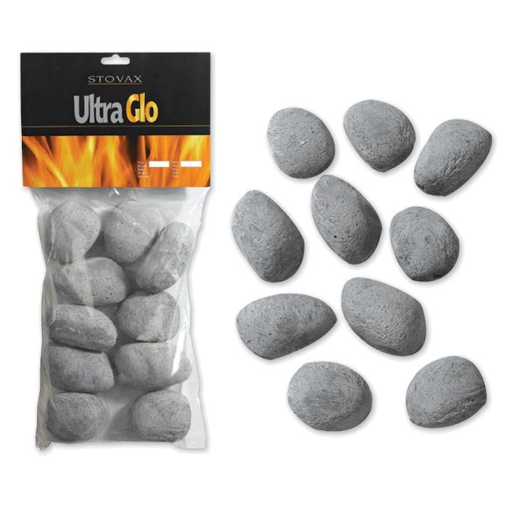 Stovax Ceramic Gas Pebbles Grey Large - Grey