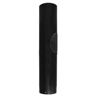 Evaflue Stove Pipe 1000mm Length With Door - Black Vitreous Enamel