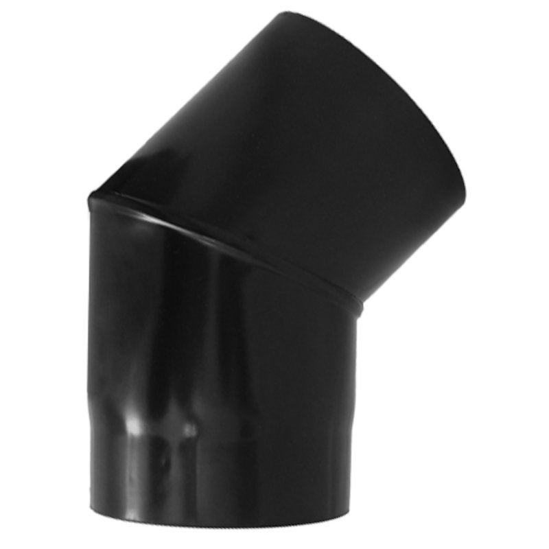 Evaflue Stove Pipe 45/135° Bend - Black Vitreous Enamel - Black