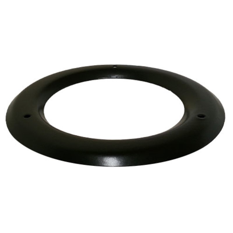 Evaflue Stove Pipe Round Ceiling Trim - Black Vitreous Enamel - Black