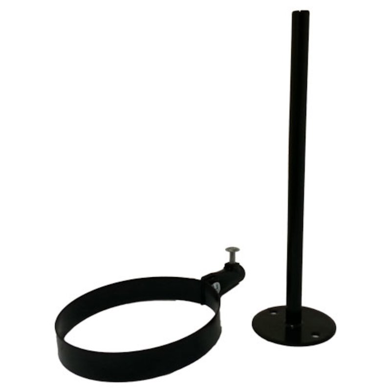 Evaflue Stove Pipe Adjustable Wall Bracket - Black Vitreous Enamel - Black