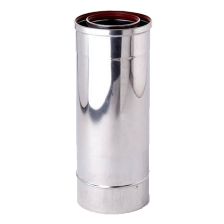Gazco 365-555mm Adjustable Length Balanced Flue Pipe - Silver Filigree