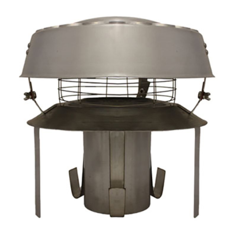 Quattro Plus Solid Fuel Antidowndraft Pot Hanging Cowl - Silver Filigree